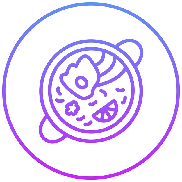 Ilustración del icono vectorial de Bibimbap del conjunto de iconos de World Cuisine