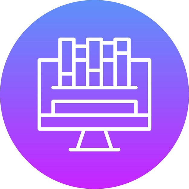 Ilustración del icono vectorial de la biblioteca en línea del conjunto de iconos de la biblioteca