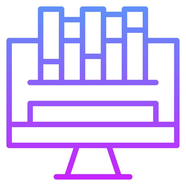 Ilustración del icono vectorial de la biblioteca en línea del conjunto de iconos de la biblioteca