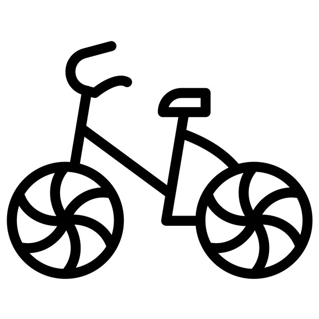 Ilustración del icono vectorial de la bicicleta del conjunto de iconos de transporte