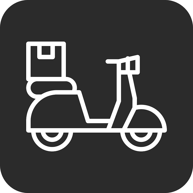 Ilustración del icono vectorial de la bicicleta de entrega del conjunto de iconos de entrega de alimentos