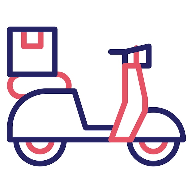 Ilustración del icono vectorial de la bicicleta de entrega del conjunto de iconos de entrega de alimentos