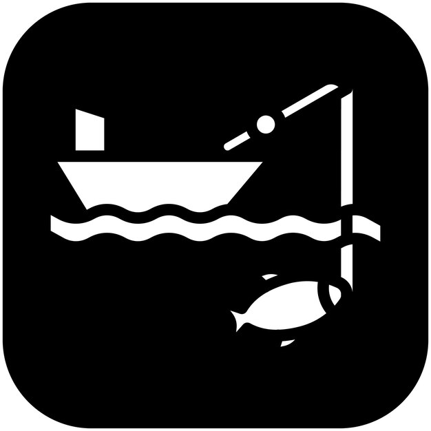 Ilustración del icono vectorial de Big Game Fishing del conjunto de iconos de pesca