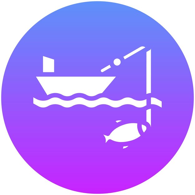 Ilustración del icono vectorial de Big Game Fishing del conjunto de iconos de pesca