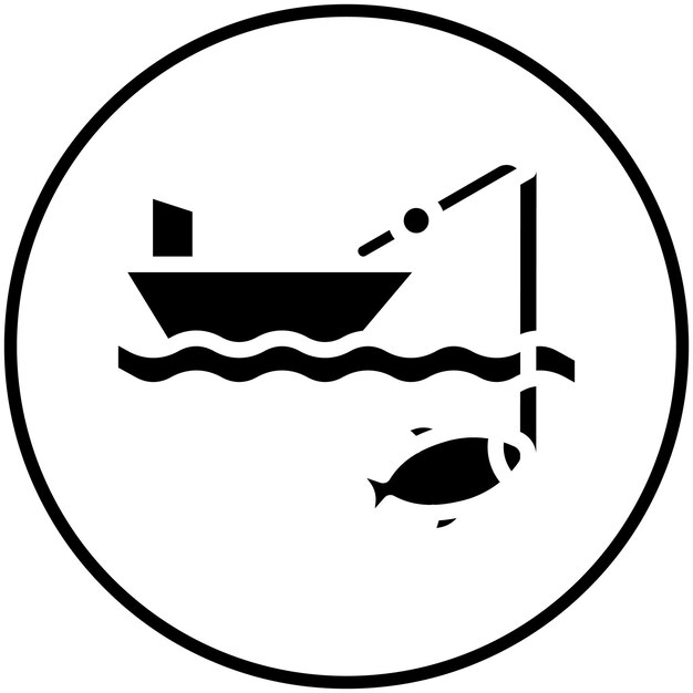 Ilustración del icono vectorial de Big Game Fishing del conjunto de iconos de pesca