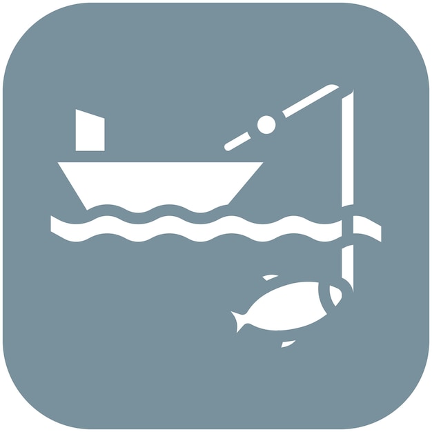 Ilustración del icono vectorial de Big Game Fishing del conjunto de iconos de pesca