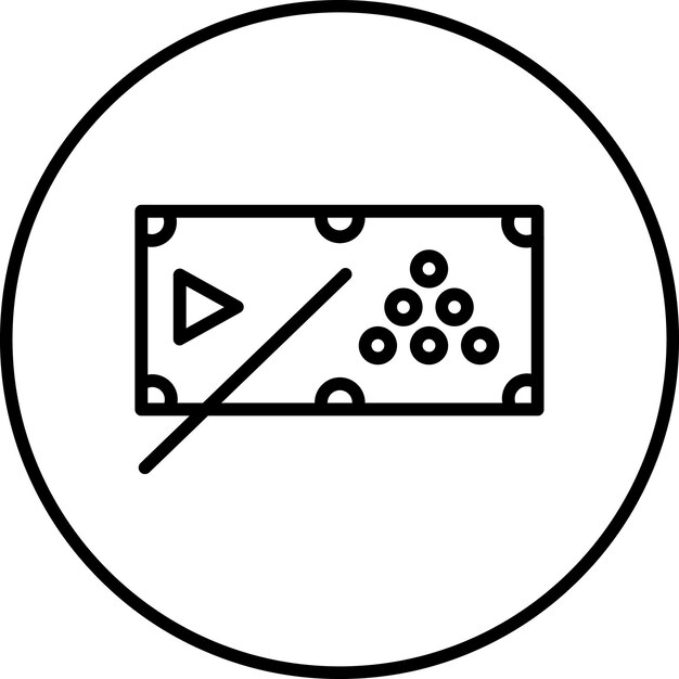 Ilustración del icono vectorial de billar del conjunto de iconos de servicios hoteleros