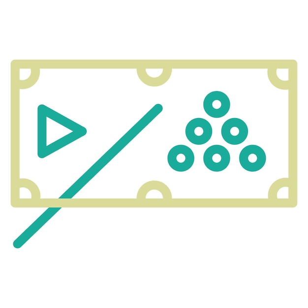 Ilustración del icono vectorial de billar del conjunto de iconos de servicios hoteleros