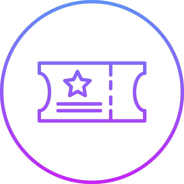 Ilustración del icono vectorial del billete del conjunto de iconos de entretenimiento