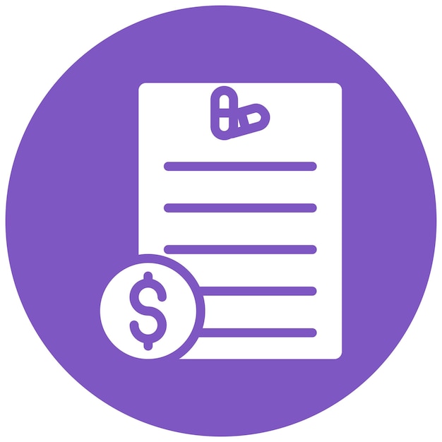 Ilustración del icono vectorial del billete de medicamentos del conjunto de iconos de la farmacia