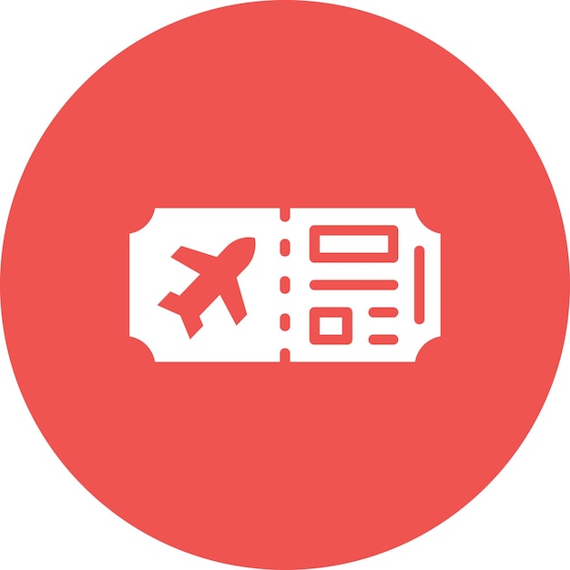 Ilustración del icono vectorial del billete de vuelo del conjunto de iconos de Inmigración