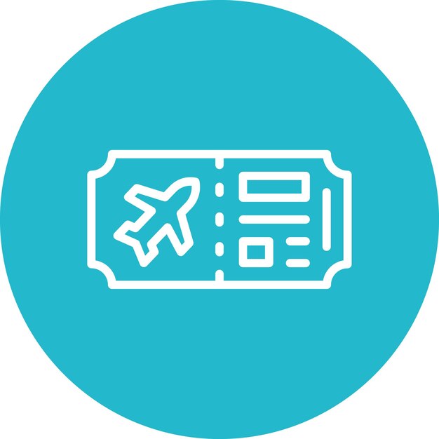 Ilustración del icono vectorial del billete de vuelo del conjunto de iconos de Inmigración