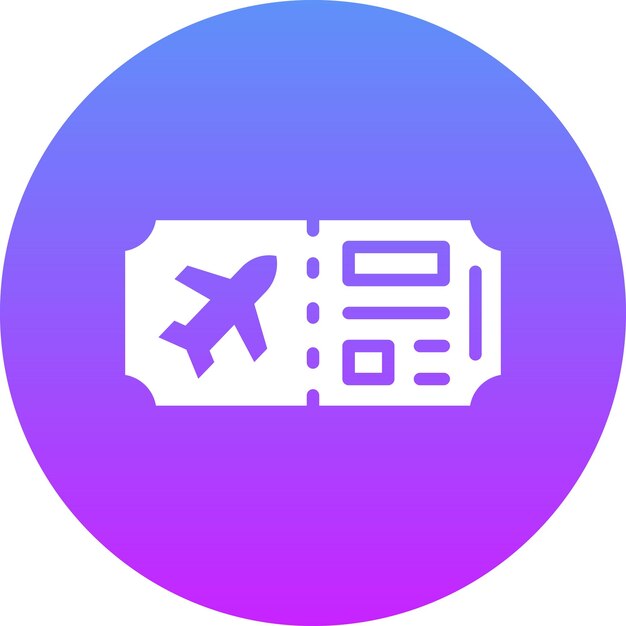 Ilustración del icono vectorial del billete de vuelo del conjunto de iconos de Inmigración