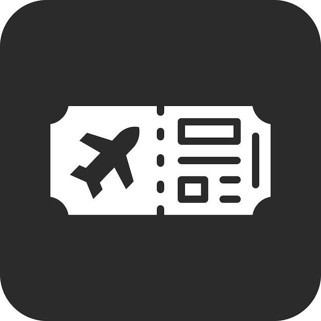 Ilustración del icono vectorial del billete de vuelo del conjunto de iconos de Inmigración