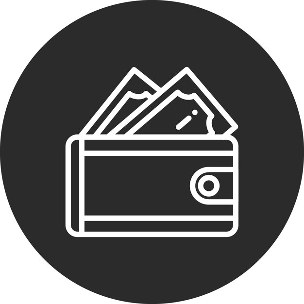 Ilustración del icono vectorial de billetera del conjunto de iconos de banca y finanzas