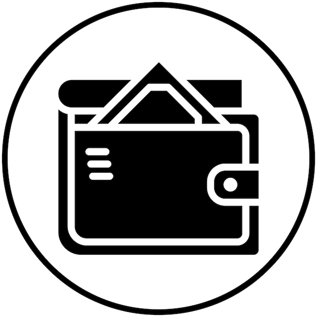 Ilustración del icono vectorial de la billetera del conjunto de iconos de Finanzas y Dinero