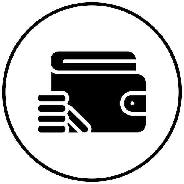 Ilustración del icono vectorial de billetera del conjunto de iconos de Mall