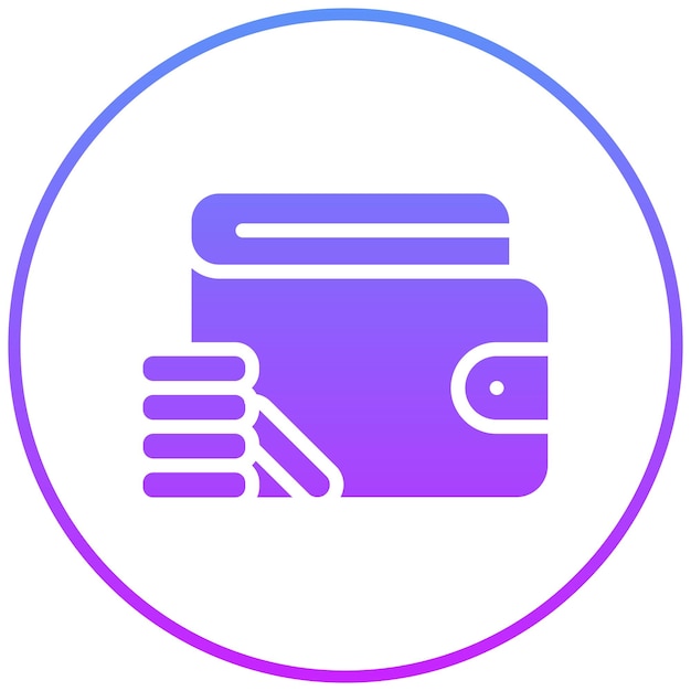 Ilustración del icono vectorial de billetera del conjunto de iconos de Mall