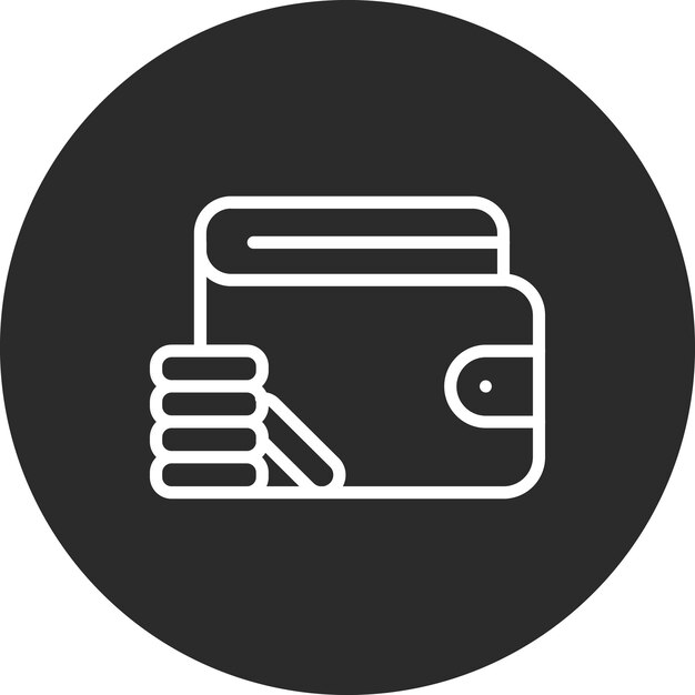 Ilustración del icono vectorial de billetera del conjunto de iconos de Mall