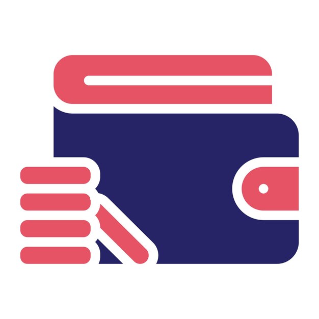 Ilustración del icono vectorial de billetera del conjunto de iconos de Mall