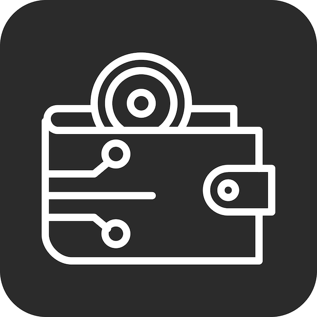 Ilustración del icono vectorial de billetera digital del conjunto de iconos de tecnología