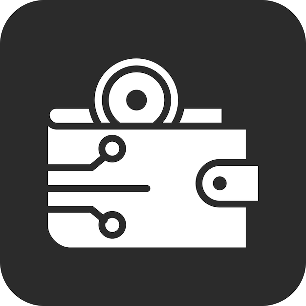 Ilustración del icono vectorial de billetera digital del conjunto de iconos de tecnología