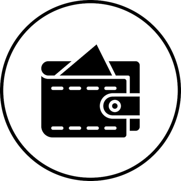 Ilustración del icono vectorial de la billetera de dinero del conjunto de iconos de negocios
