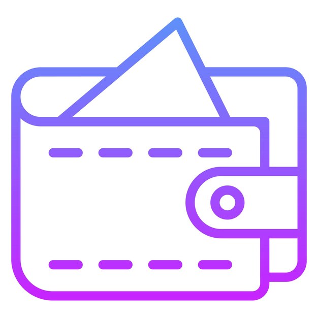 Ilustración del icono vectorial de la billetera de dinero del conjunto de iconos de negocios