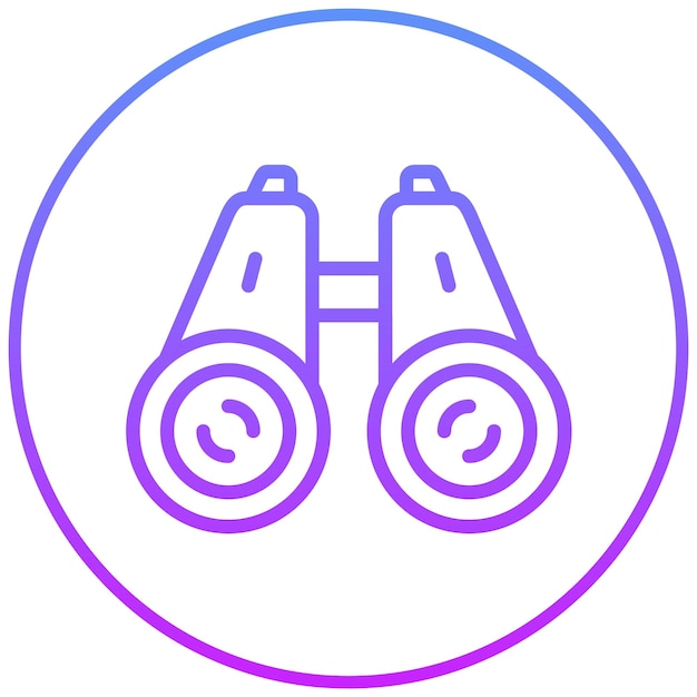 Ilustración del icono vectorial de binoculares del conjunto de iconos de Outdoor Fun