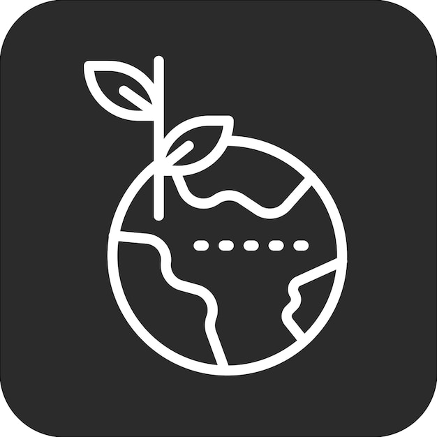 Ilustración del icono vectorial de la biosfera del conjunto de iconos de energía renovable