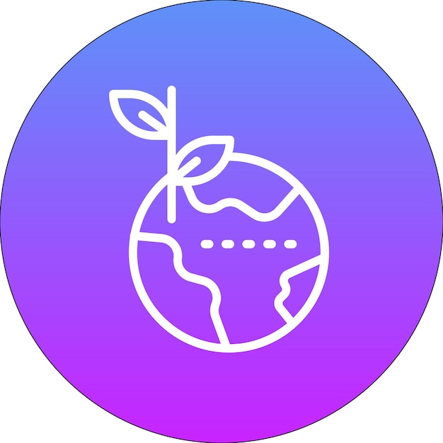 Ilustración del icono vectorial de la biosfera del conjunto de iconos de energía renovable