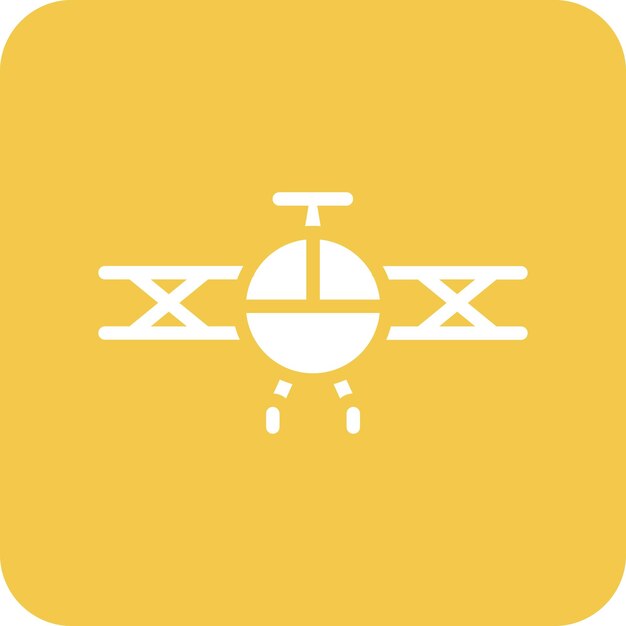 Ilustración del icono vectorial de biplano del conjunto de iconos de aviación