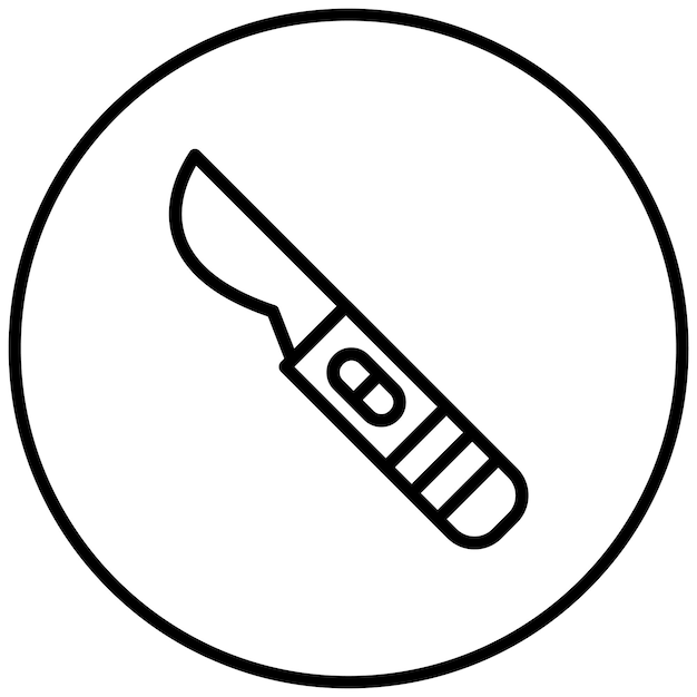 Ilustración del icono vectorial del bisturí del conjunto de iconos de Medicina I