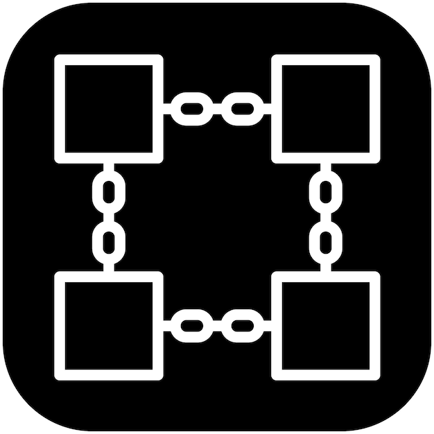 Ilustración del icono vectorial de Blockchain del conjunto de iconos de criptomonedas