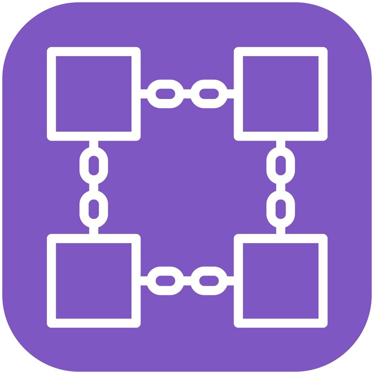 Vector ilustración del icono vectorial de blockchain del conjunto de iconos de criptomonedas