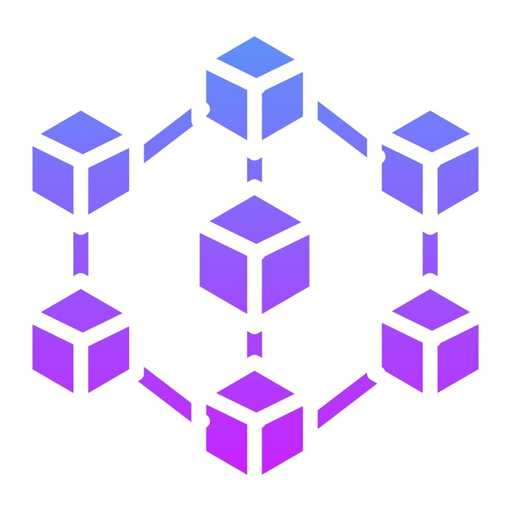 Vector ilustración del icono vectorial de blockchain del conjunto de iconos de tecnología