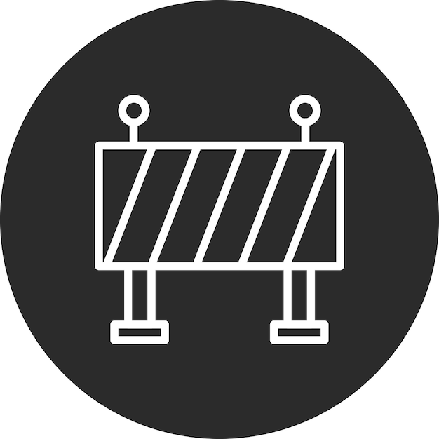Ilustración del icono vectorial de bloque de carretera del conjunto de iconos de protección y seguridad