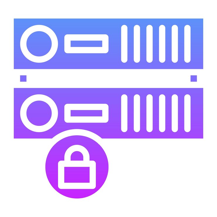 Vector ilustración del icono vectorial bloqueado del servidor del conjunto de iconos de seguridad cibernética