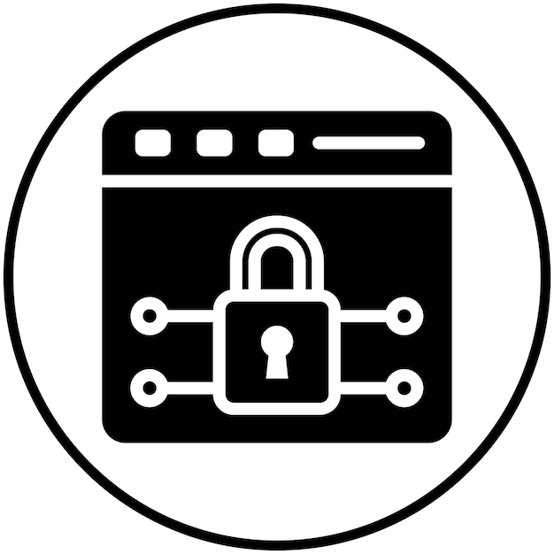 Ilustración del icono vectorial bloqueado del sitio web del conjunto de iconos de compras y comercio electrónico