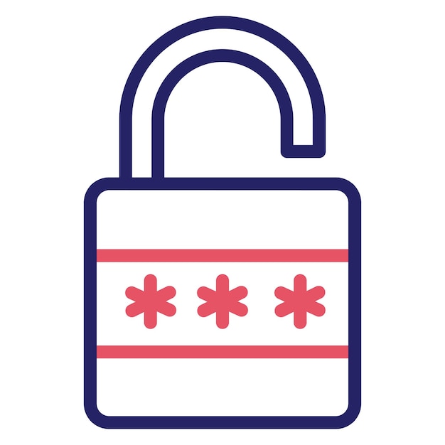 Ilustración del icono vectorial de bloqueo numérico del conjunto de iconos de protección y seguridad