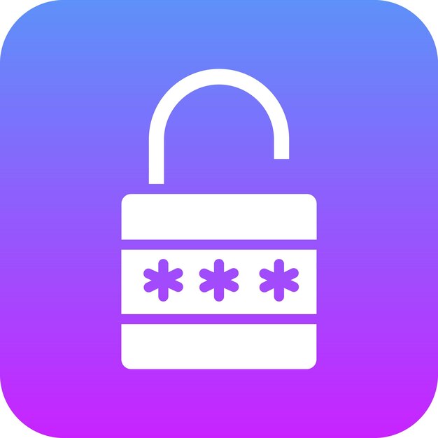 Ilustración del icono vectorial de bloqueo numérico del conjunto de iconos de protección y seguridad