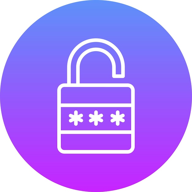 Ilustración del icono vectorial de bloqueo numérico del conjunto de iconos de protección y seguridad
