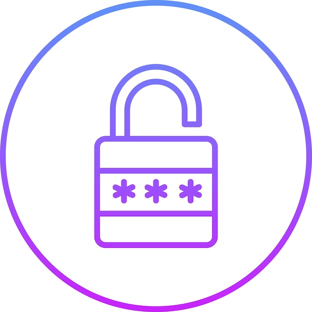 Ilustración del icono vectorial de bloqueo numérico del conjunto de iconos de protección y seguridad