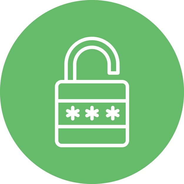 Ilustración del icono vectorial de bloqueo numérico del conjunto de iconos de protección y seguridad