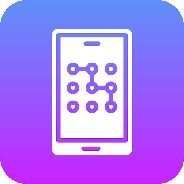 Ilustración del icono vectorial de bloqueo de patrón móvil del conjunto de iconos de protección y seguridad