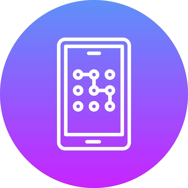 Ilustración del icono vectorial de bloqueo de patrón móvil del conjunto de iconos de protección y seguridad