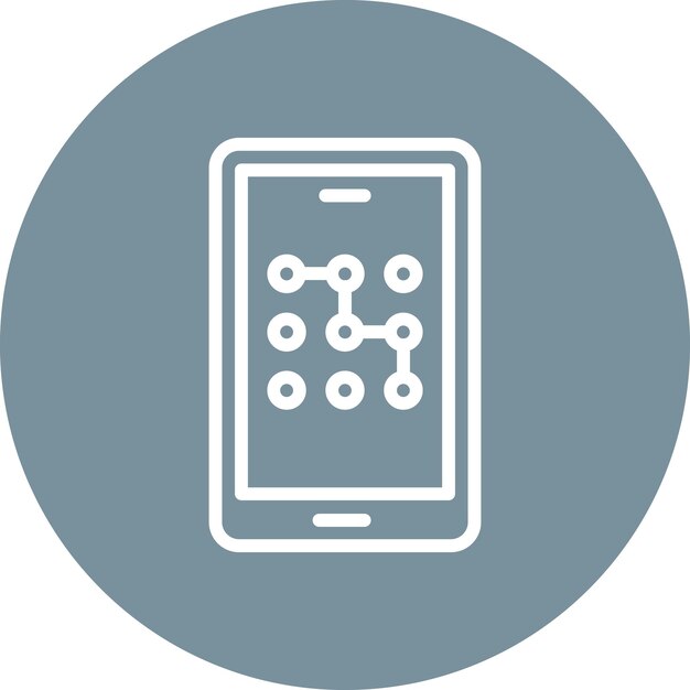 Ilustración del icono vectorial de bloqueo de patrón móvil del conjunto de iconos de protección y seguridad