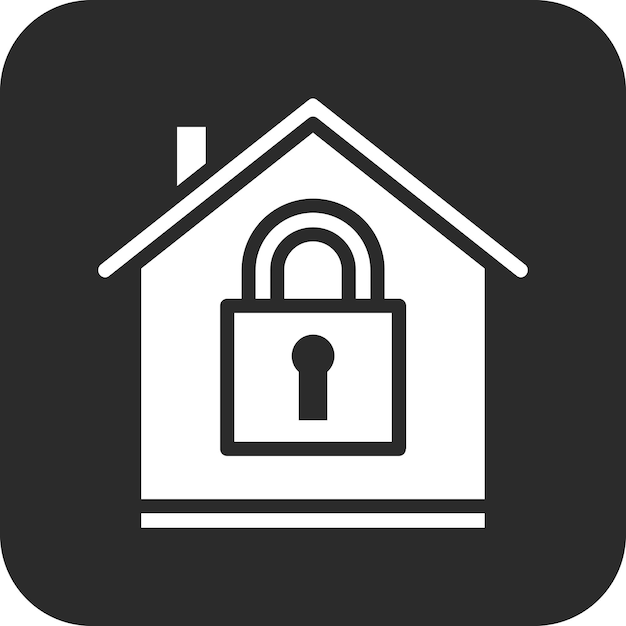 Ilustración del icono vectorial de bloqueo de propiedades del conjunto de iconos de bienes raíces