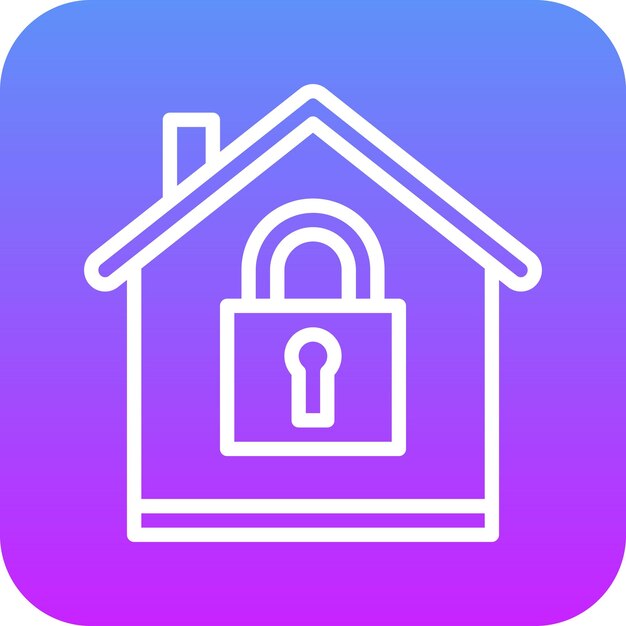 Ilustración del icono vectorial de bloqueo de propiedades del conjunto de iconos de bienes raíces