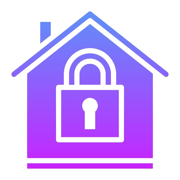 Ilustración del icono vectorial de bloqueo de propiedades del conjunto de iconos de bienes raíces